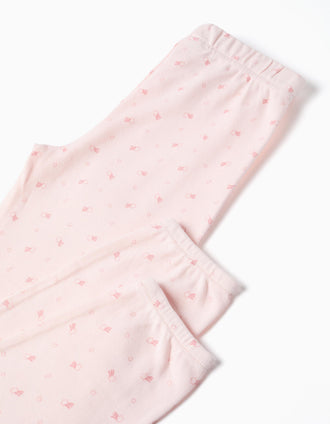 Long sleeve pyjamas with Superhero print for girls, white/pink