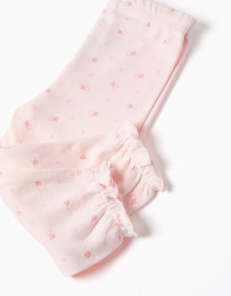 Pijama largo con estampado para recién nacida y bebé, blanco/rosa
