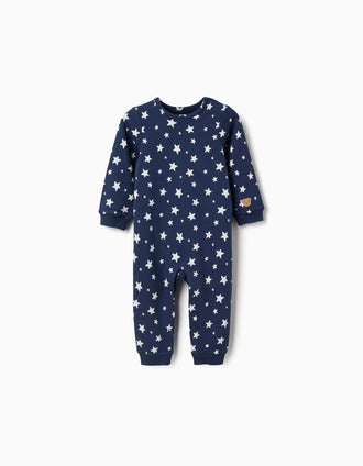 Pelele con motivo de estrellas para recién nacido y bebé, azul oscuro