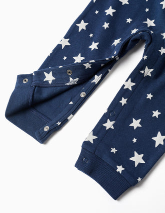Pelele con motivo de estrellas para recién nacido y bebé, azul oscuro