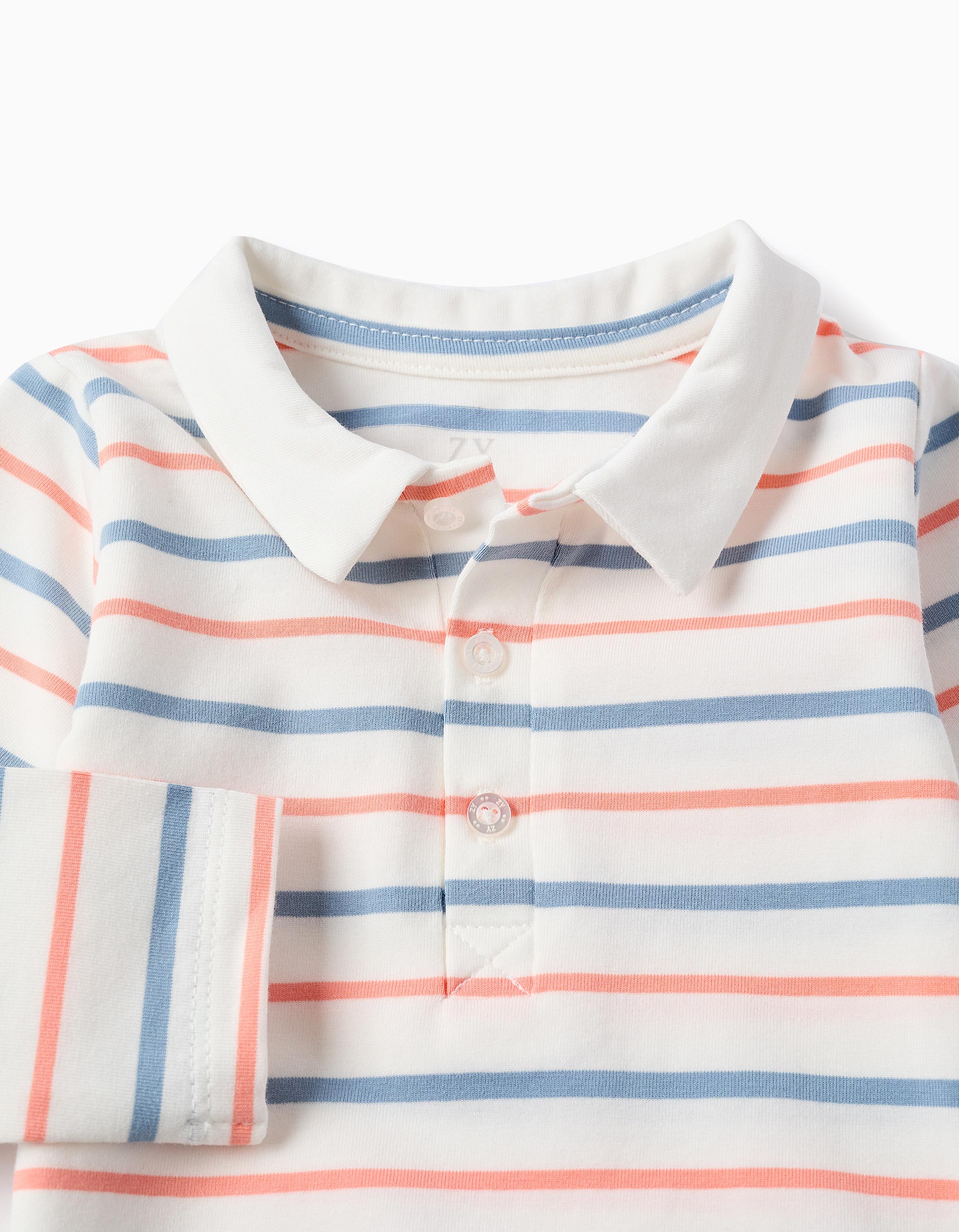 Body à manches longues et rayures pour nouveau-né, blanc/orange/bleu