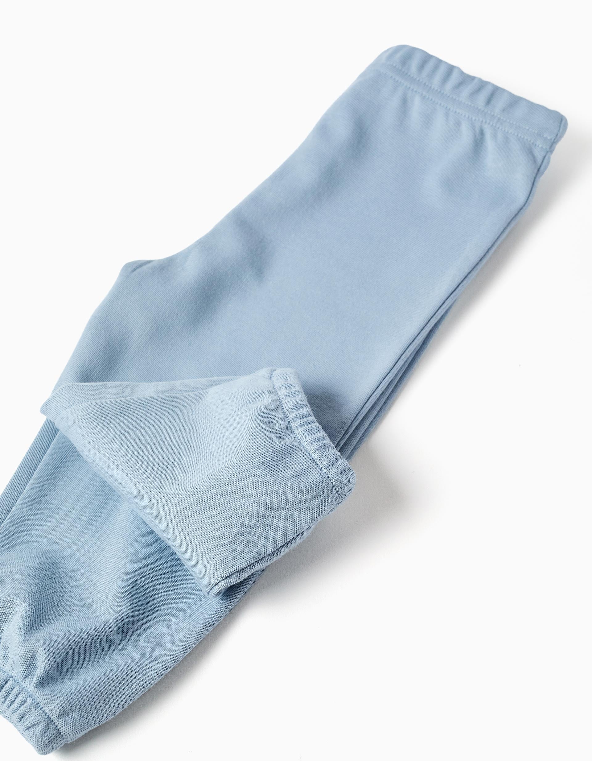 Pijama de algodón + babero para recién nacido y bebé, blanco/azul