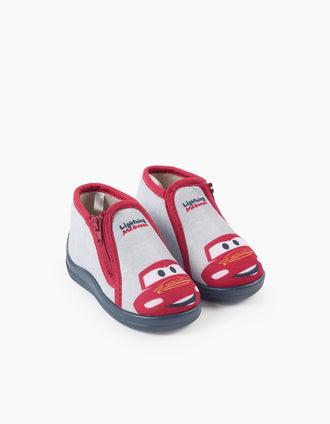 Slippers with Lightning McQueen print for babies and boys, grey/red
