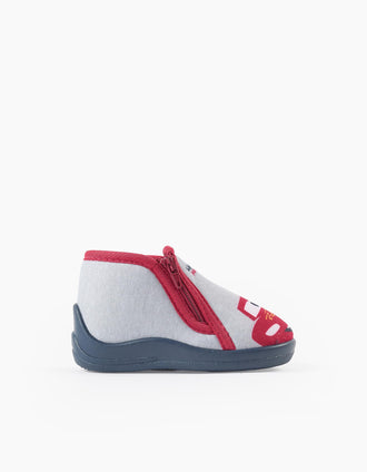 Slippers with Lightning McQueen print for babies and boys, grey/red