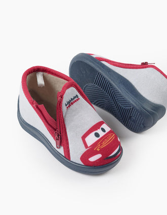 Slippers with Lightning McQueen print for babies and boys, grey/red