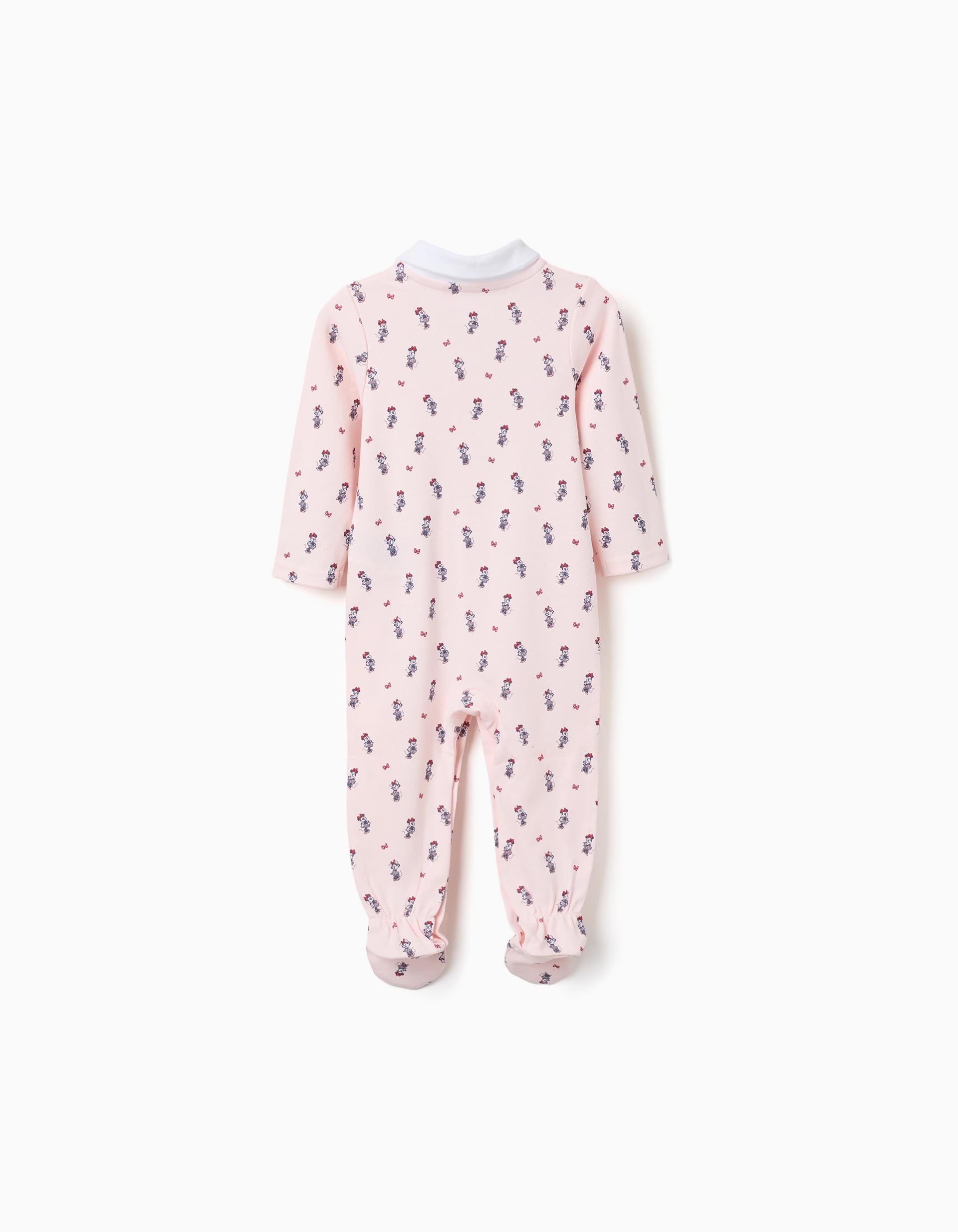Babygrow sem pés de algodão com a Minnie para recém-nascida e bebé, rosa
