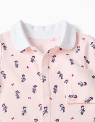 Pelele sin pies de algodón con Minnie para recién nacida y bebé, rosa