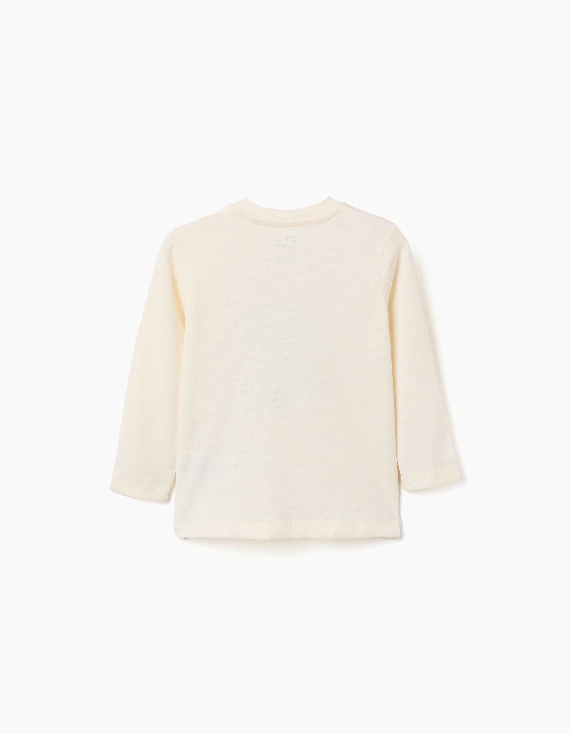 T-shirt en coton avec imprimé caméléon pour bébé garçon, beige