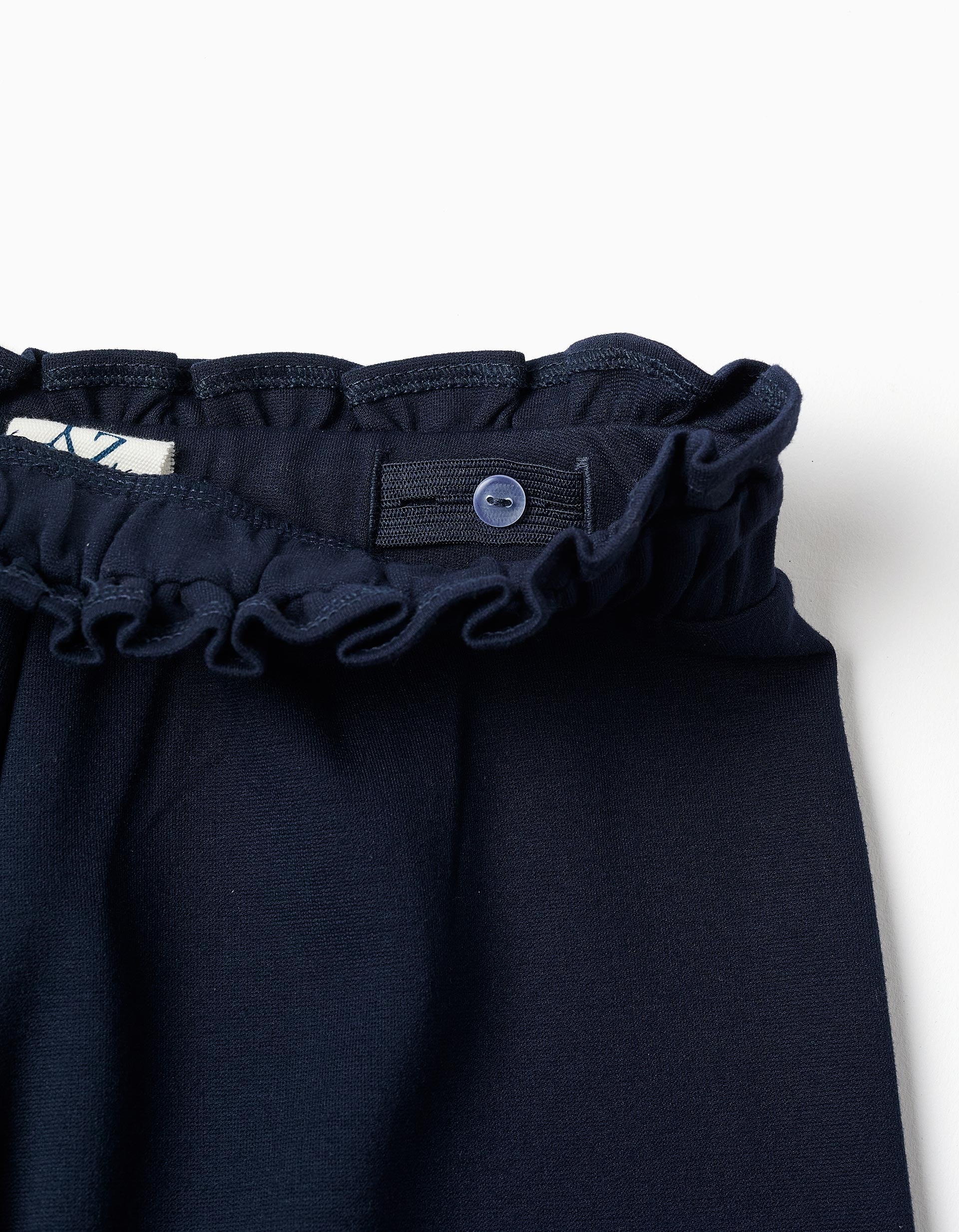 Pantalón de pierna ancha de punto Roma para niña, azul oscuro