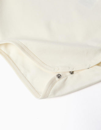 Body con cuello de volantes con flores para bebé niña, blanco