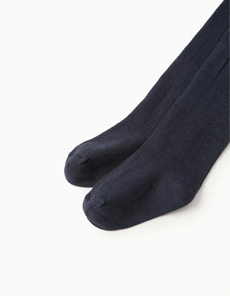 Tights with ruffles for newborn and baby girls, dark blue