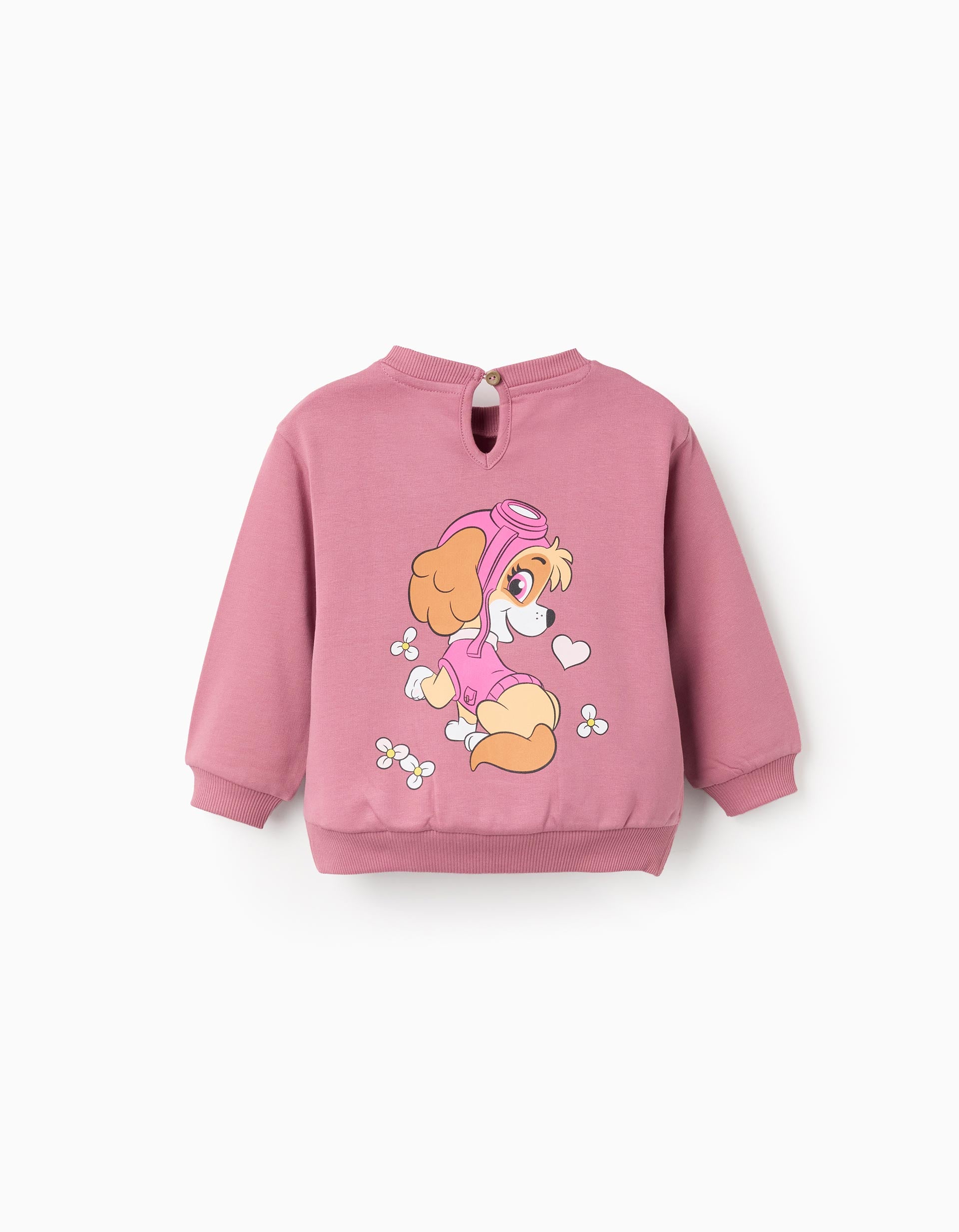 Brushed sweatshirt with Skye print for baby girls, dark pink