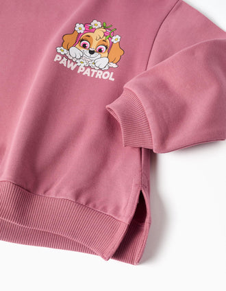 Sweat cardada com estampado Skye para bebé menina, rosa-escuro
