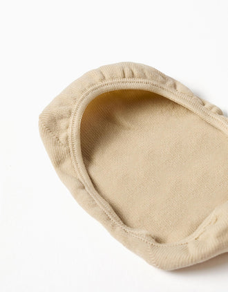 Pack of 3 pairs of invisible trainer socks for girls, beige
