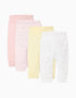 Lot de 4 pantalons unis/à fleurs pour nouveau-née et bébé, multicolore