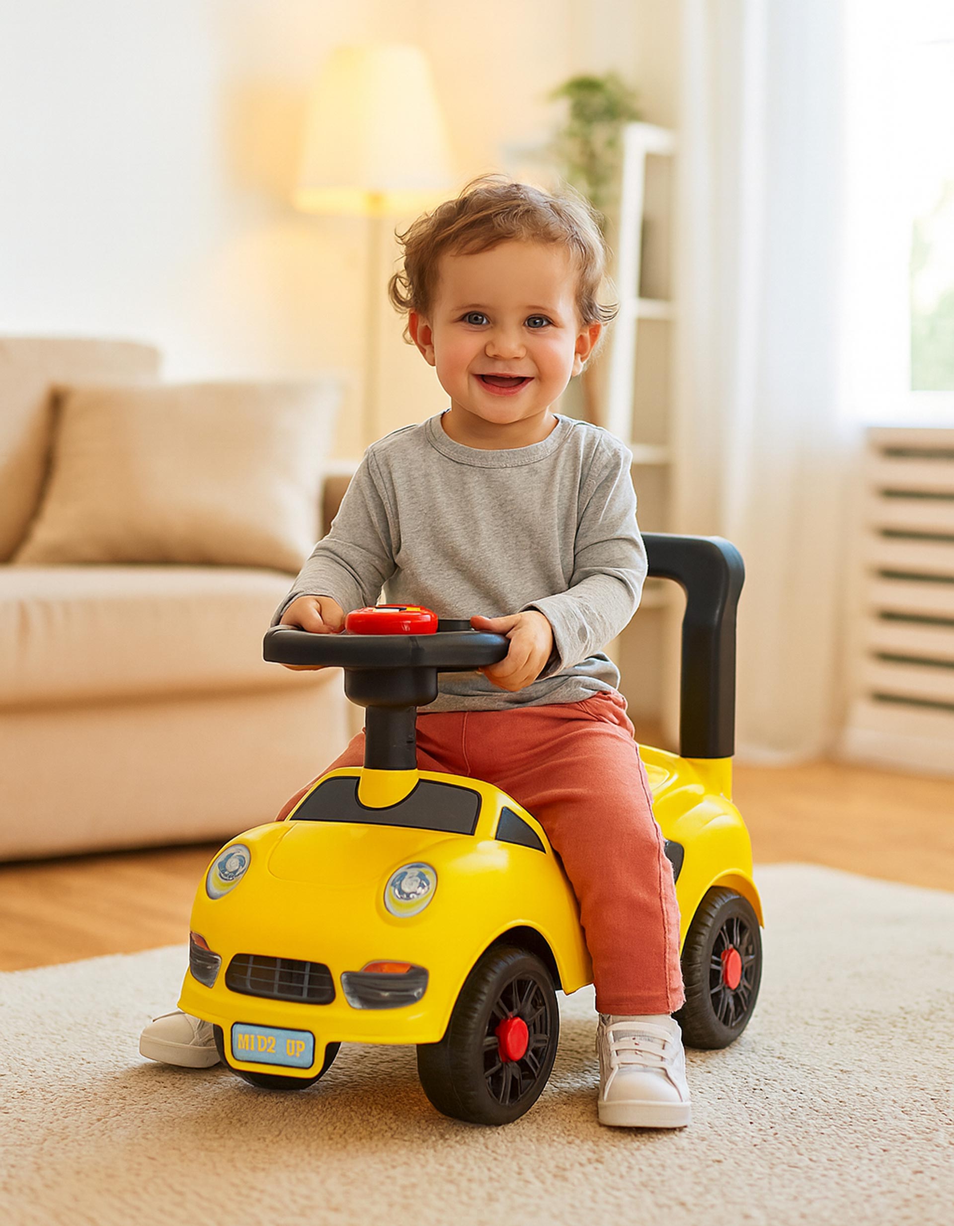 Andador Carro Ride On Kidz Up 18M+, Amarelo