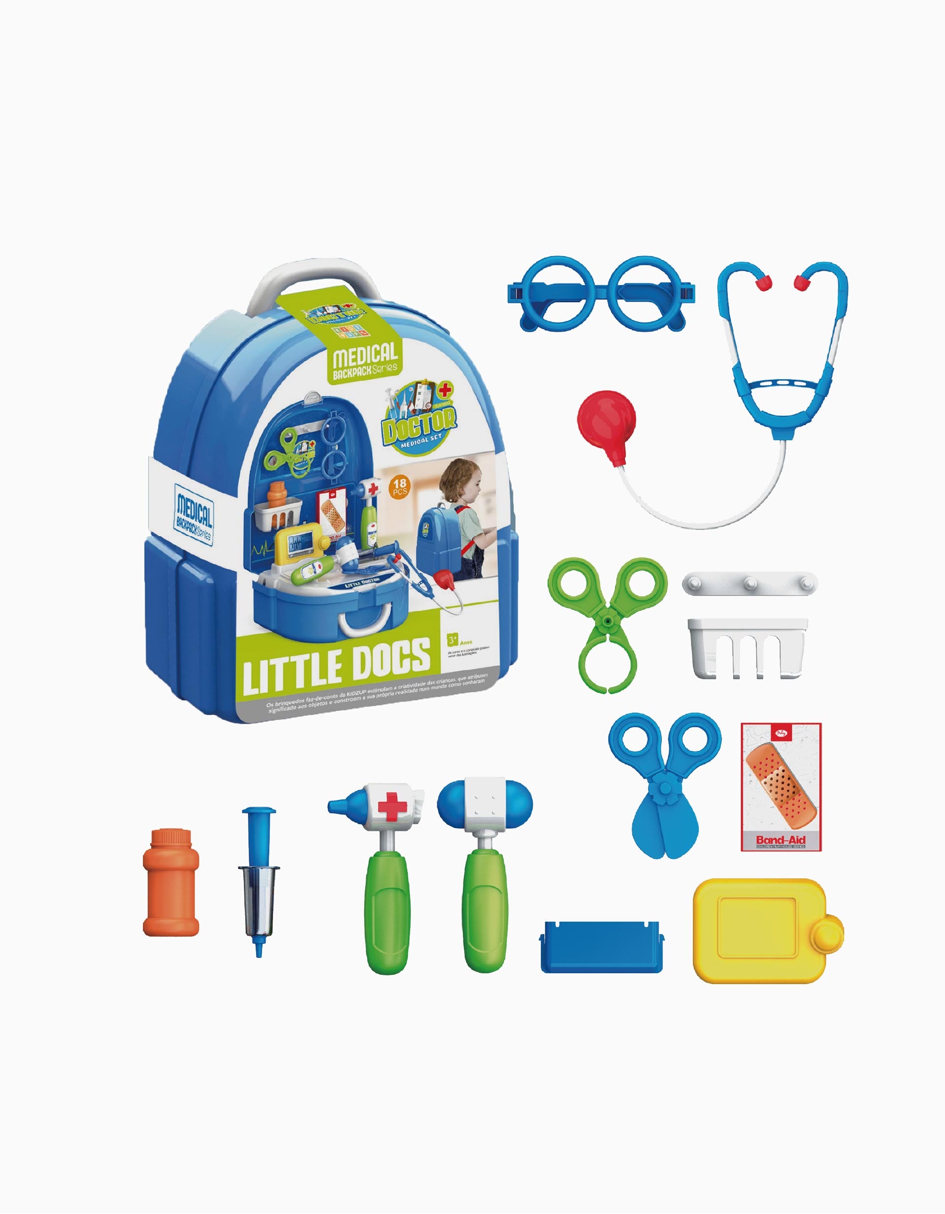 Mochila Set Médico 18pcs Kidz Up, 3A +