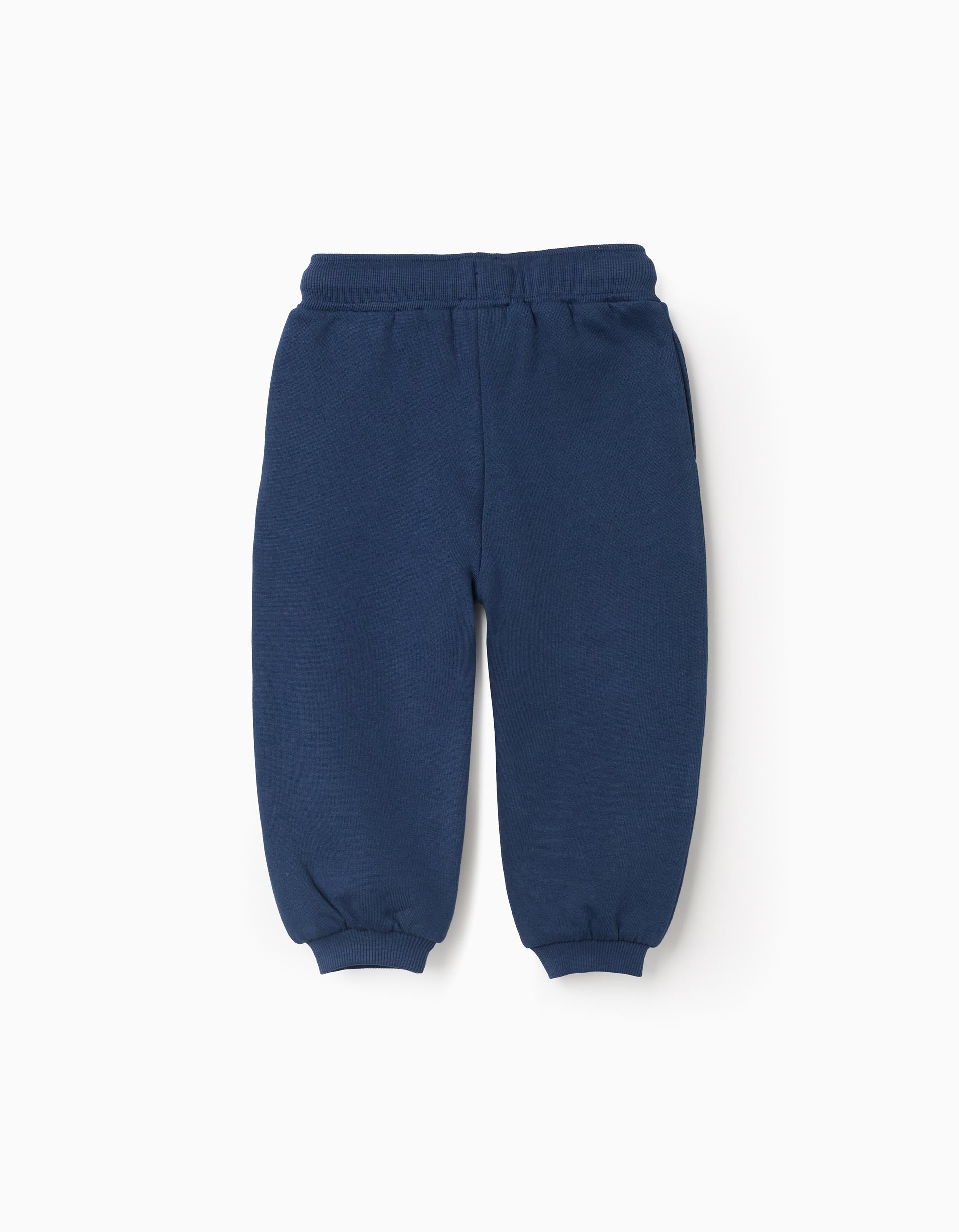 Brushed joggers with Super Friends print for baby boys, dark blue