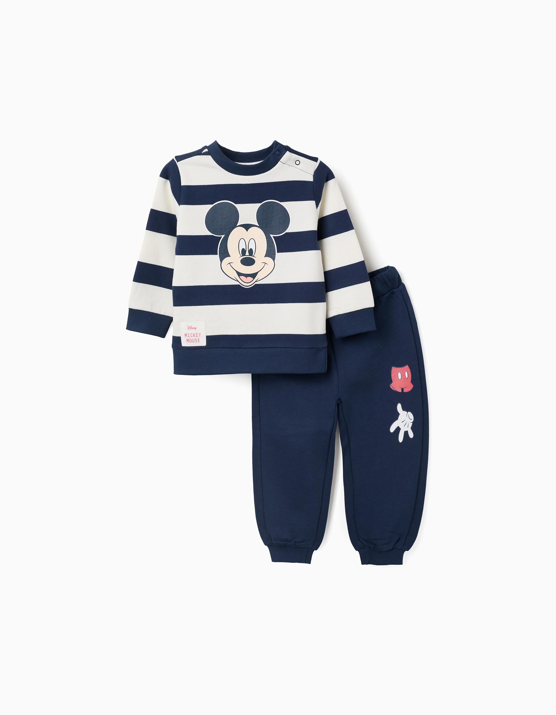 Sudadera + pantalones perchados con Mickey para bebé niño, azul/blanco