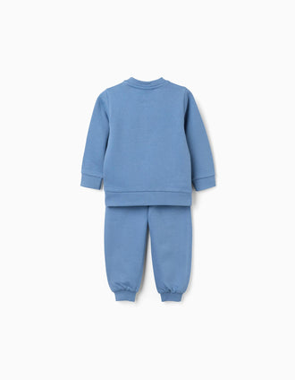 Sweat + jogpant en coton peigné avec Super Friends pour bébé garçon, bleu