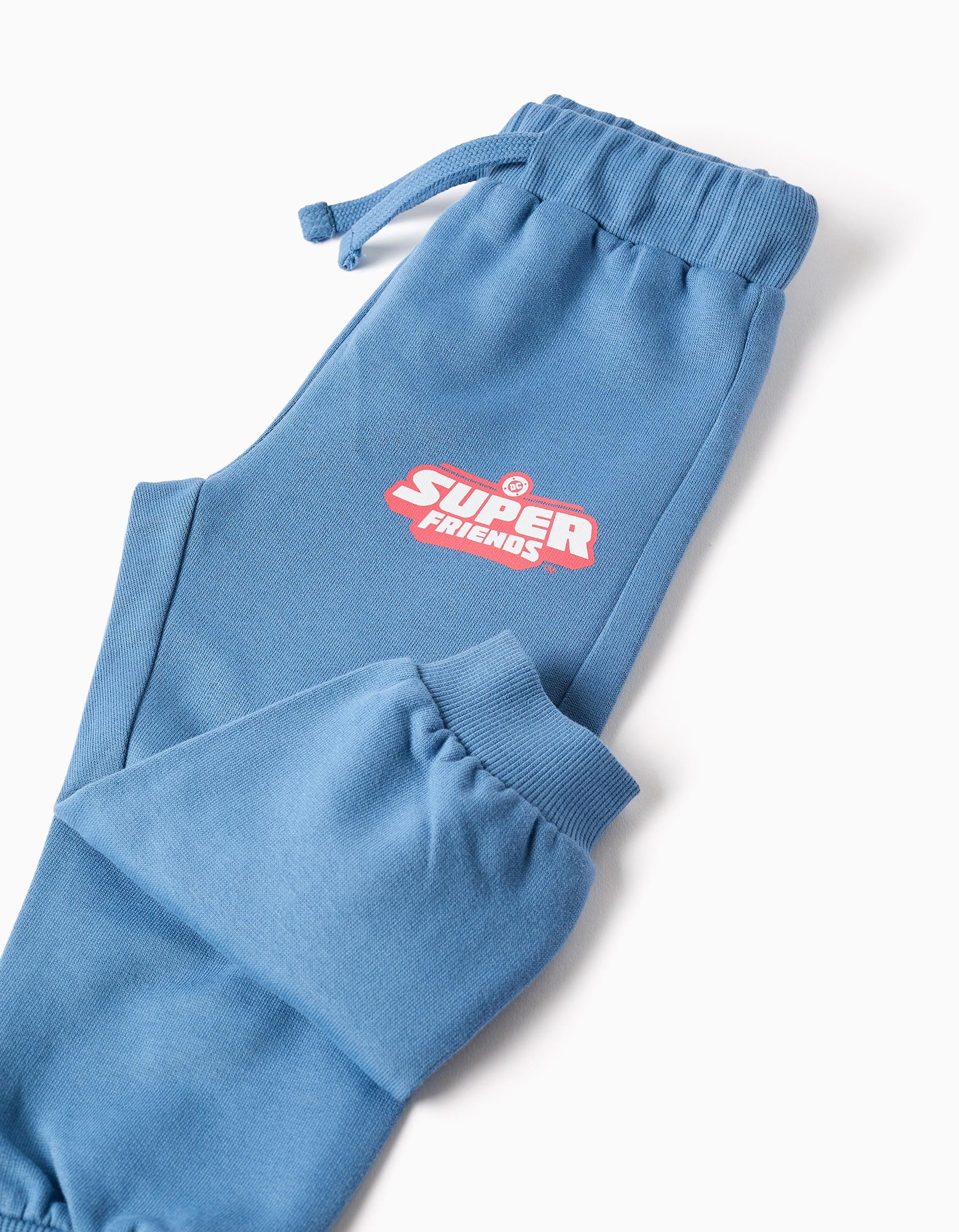 Sweat + joggers cardados com Super Friends para bebé menino, azul
