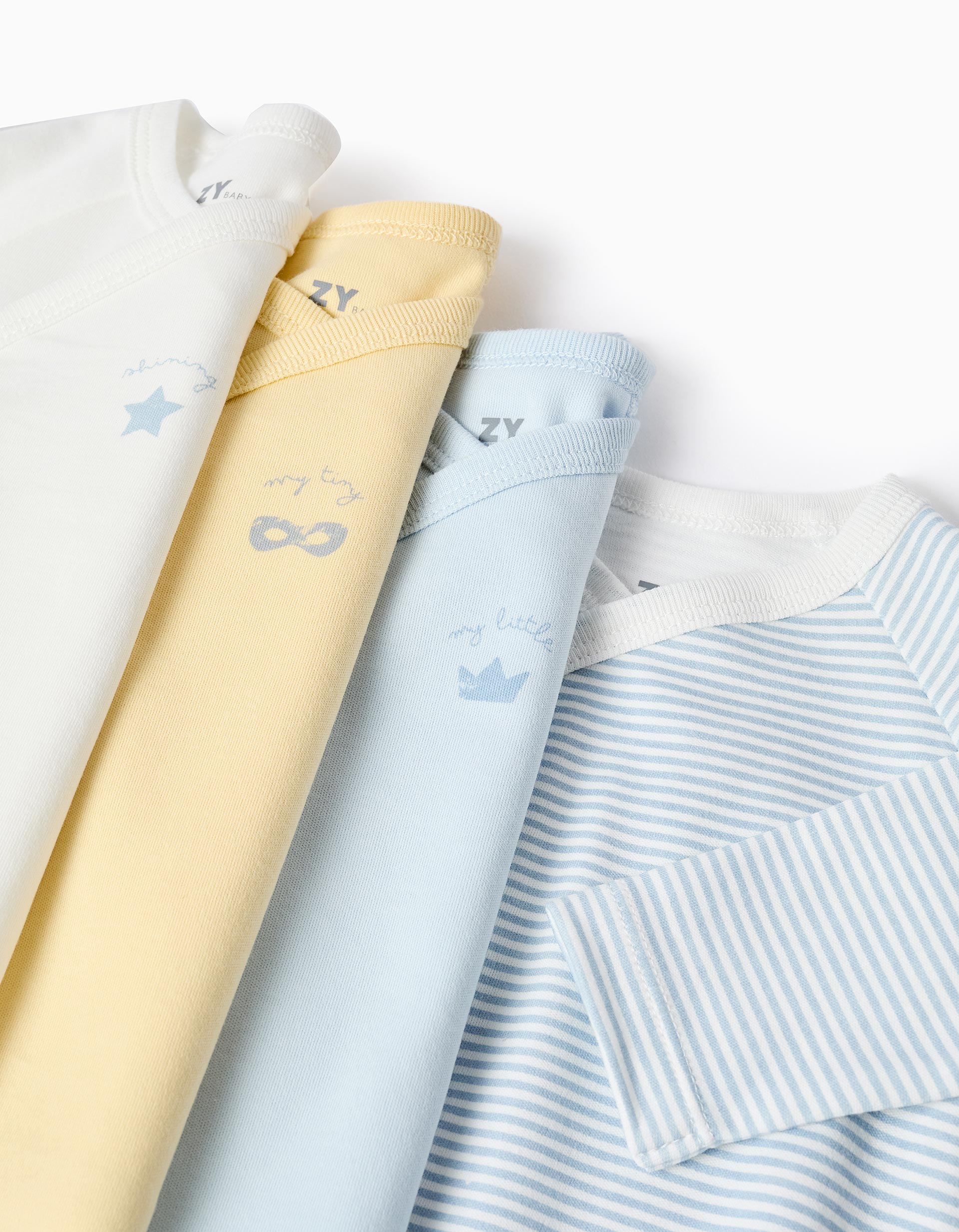 4 bodies croisés rayés/imprimés pour nouveau-né et bébé, multicolore