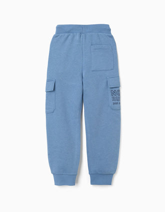 Pantalón jogger cargo perchado con estampado No Rules para niño, azul
