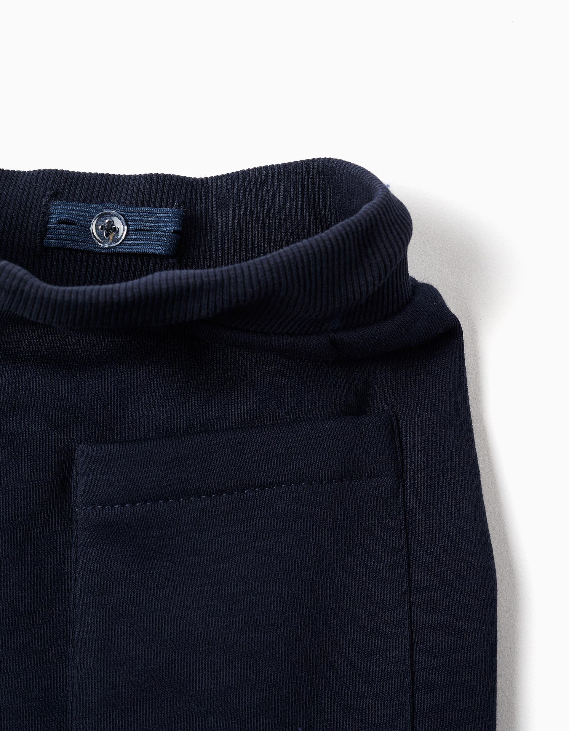 Jogpant cargo en coton peigné à imprimé Creative pour garçon, bleu foncé