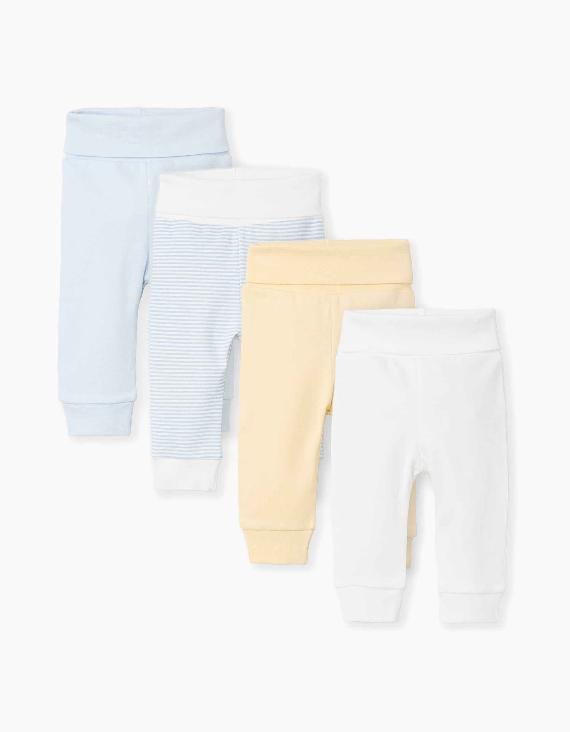4 striped/printed trousers for newborn and baby boys, multicolour