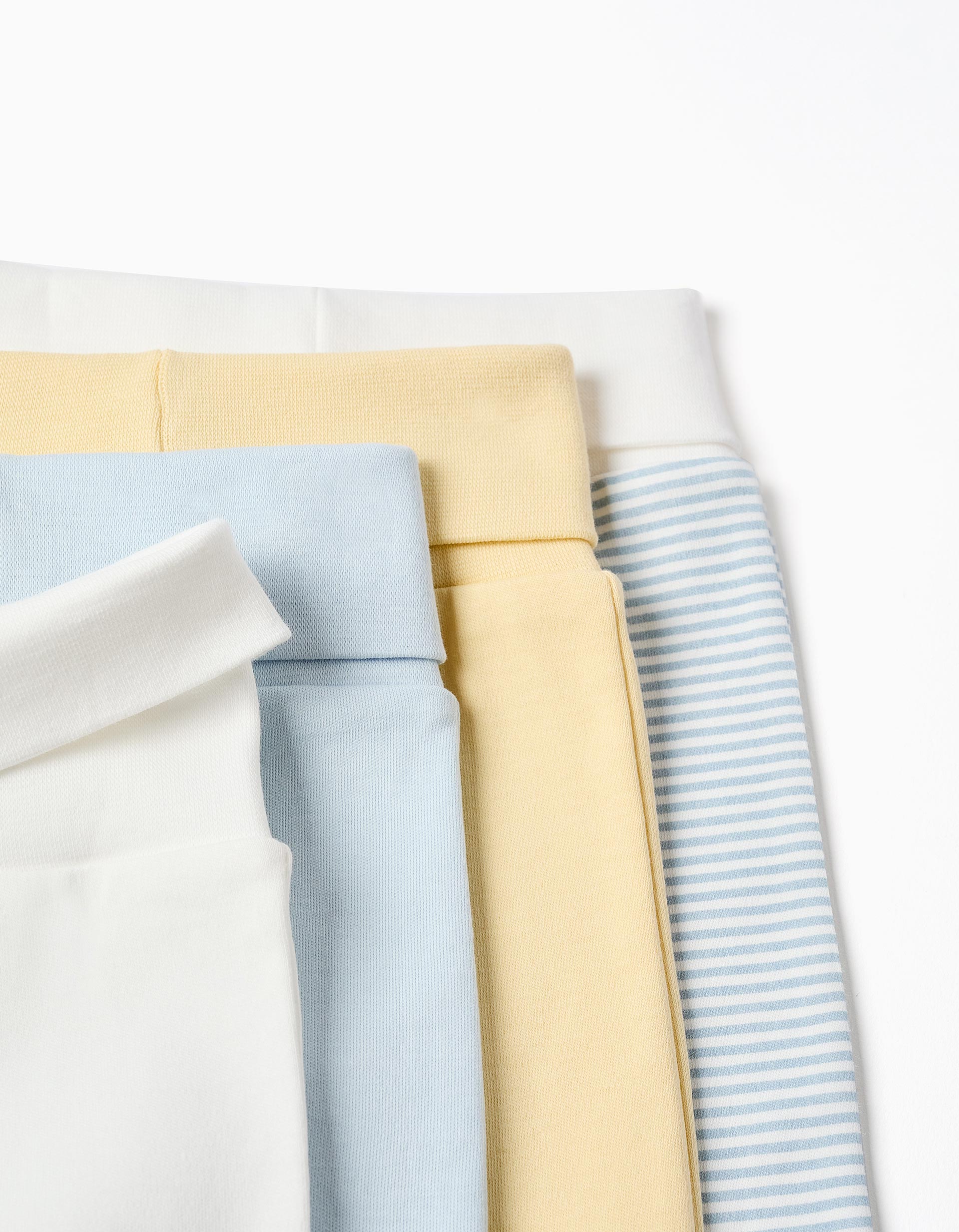 4 striped/printed trousers for newborn and baby boys, multicolour