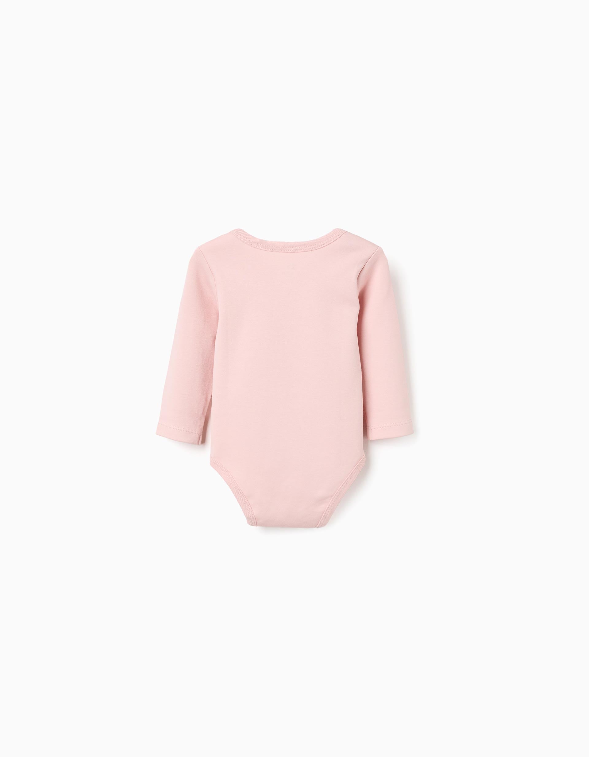 4 plain/floral bodysuits for newborn and baby girls, multicolour