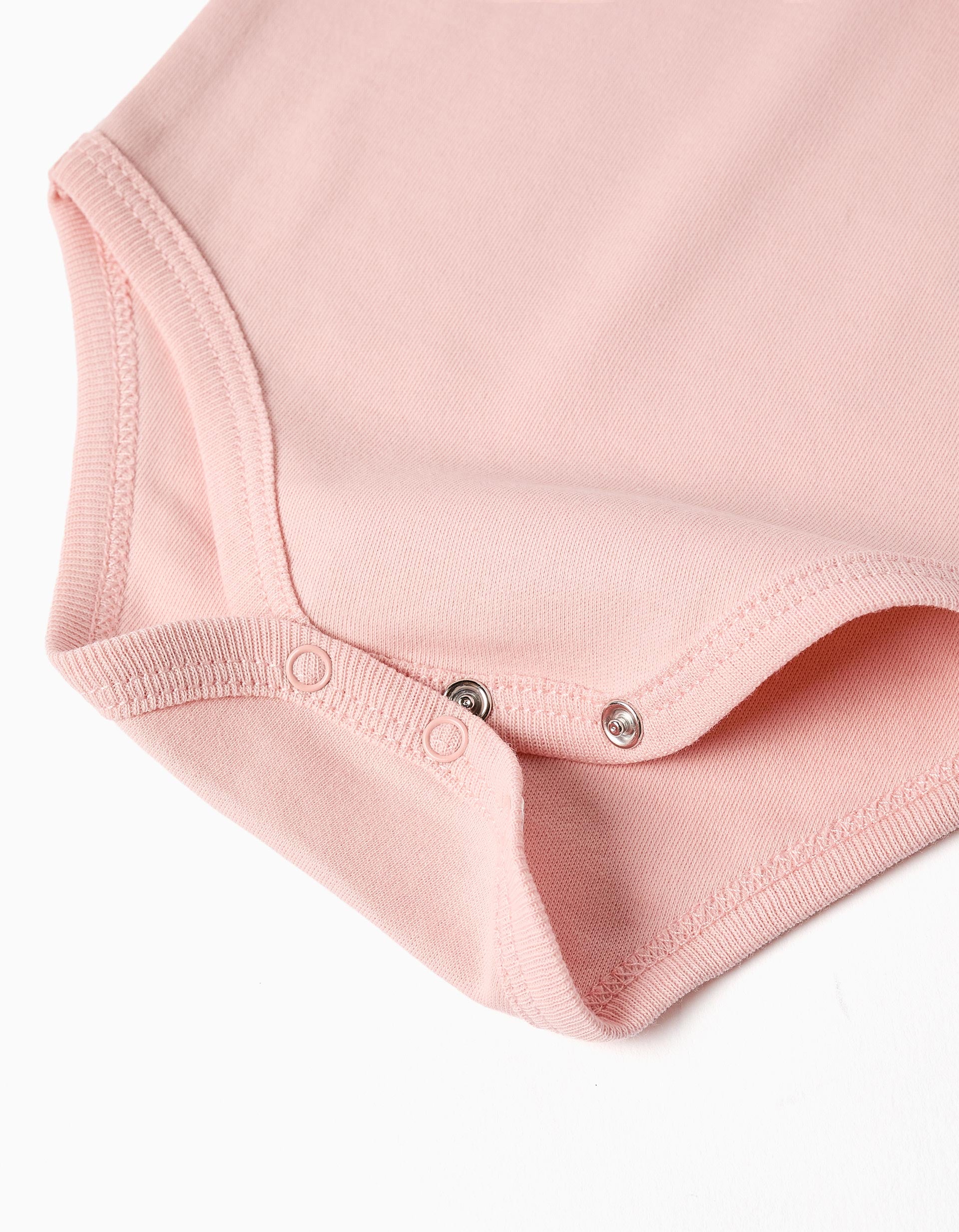 4 plain/floral bodysuits for newborn and baby girls, multicolour