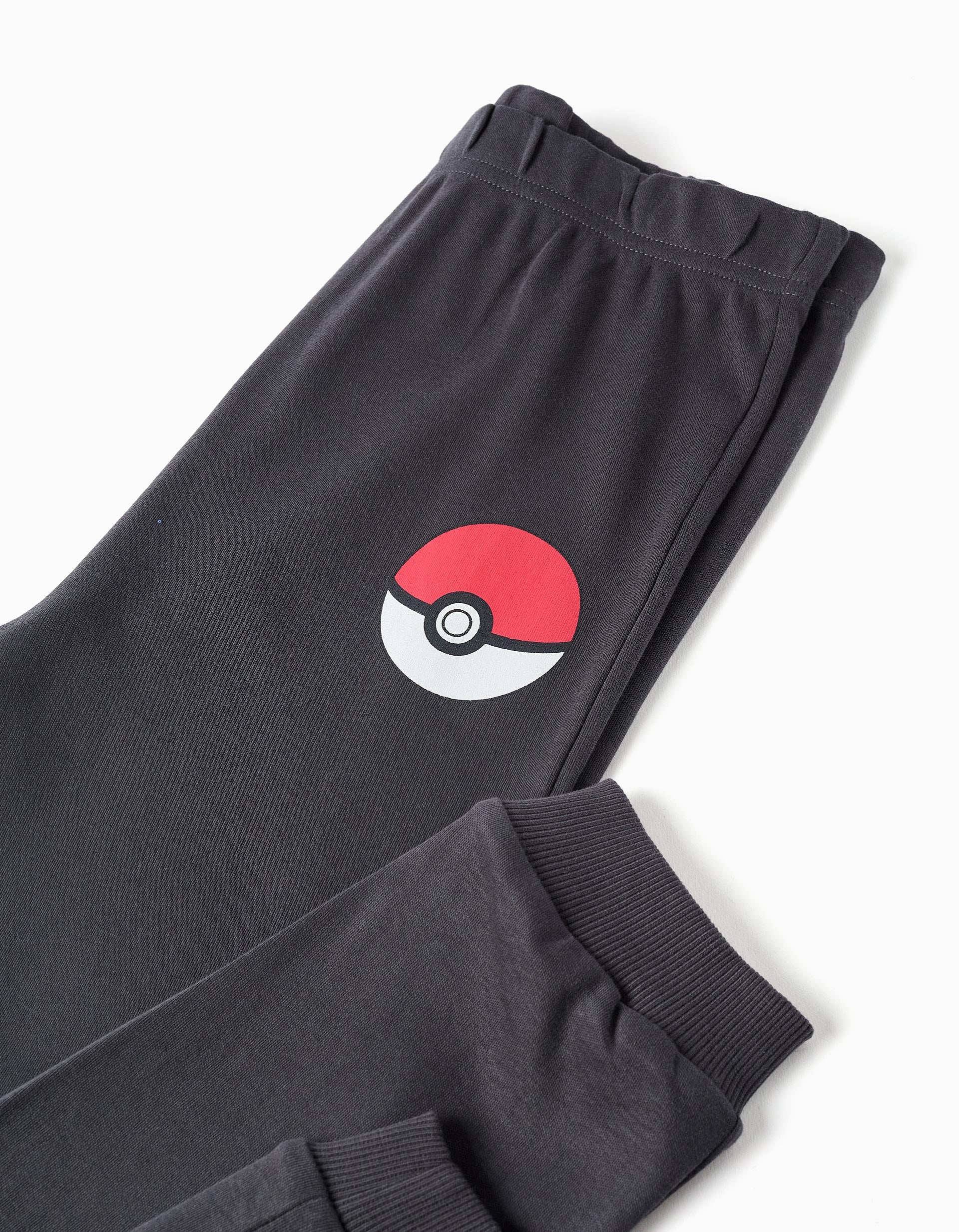 Long sleeve cotton pyjamas with Pokémon print for boys, white/red/grey