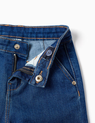 Pantalón vaquero de pierna ancha para bebé niña, azul
