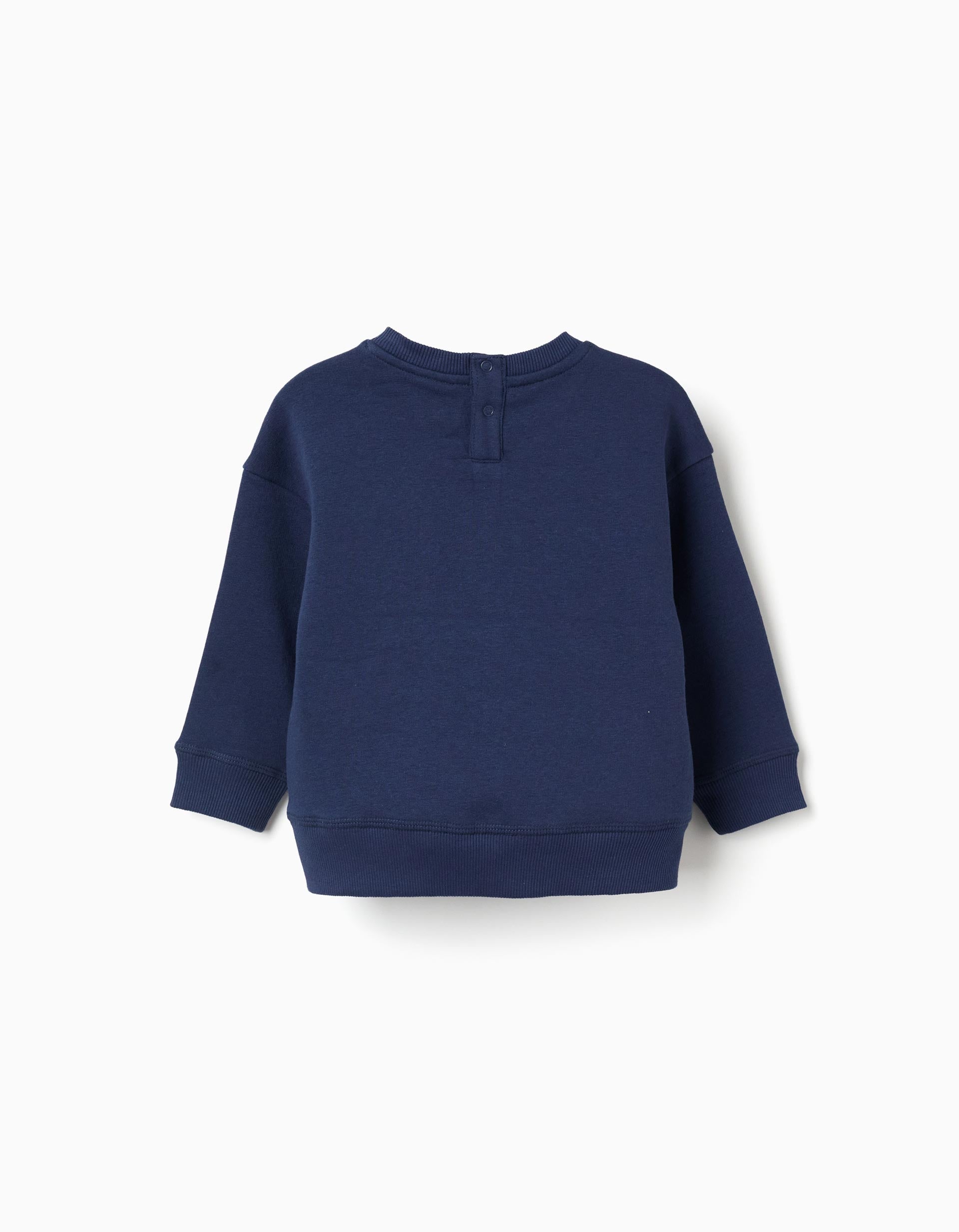 Brushed sweatshirt with Super Friends print for baby boys, dark blue