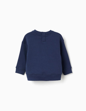 Sweat en coton peigné à imprimé Super Friends pour bébé garçon, bleu