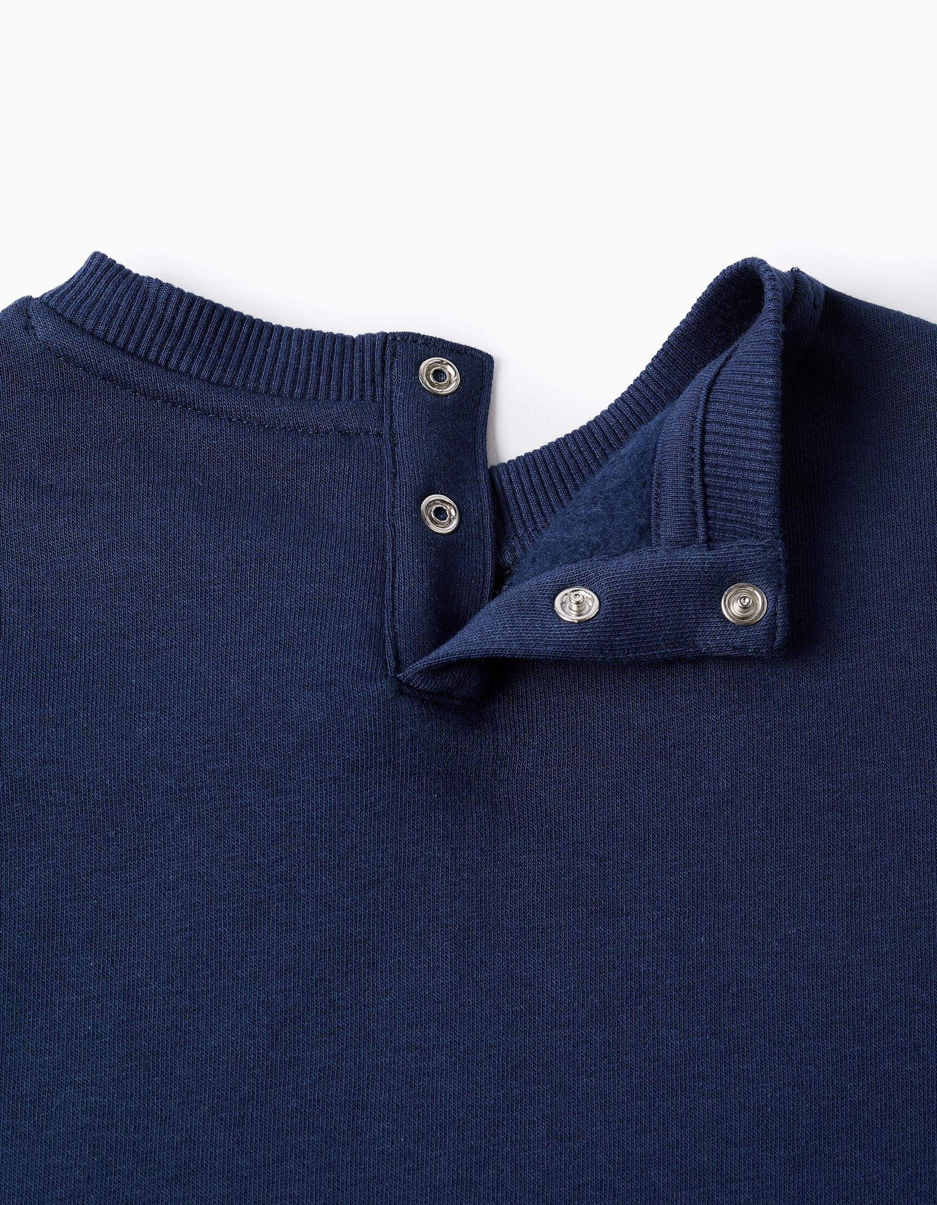Brushed sweatshirt with Super Friends print for baby boys, dark blue