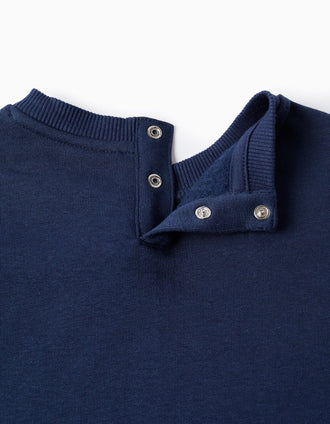 Sweat en coton peigné à imprimé Super Friends pour bébé garçon, bleu