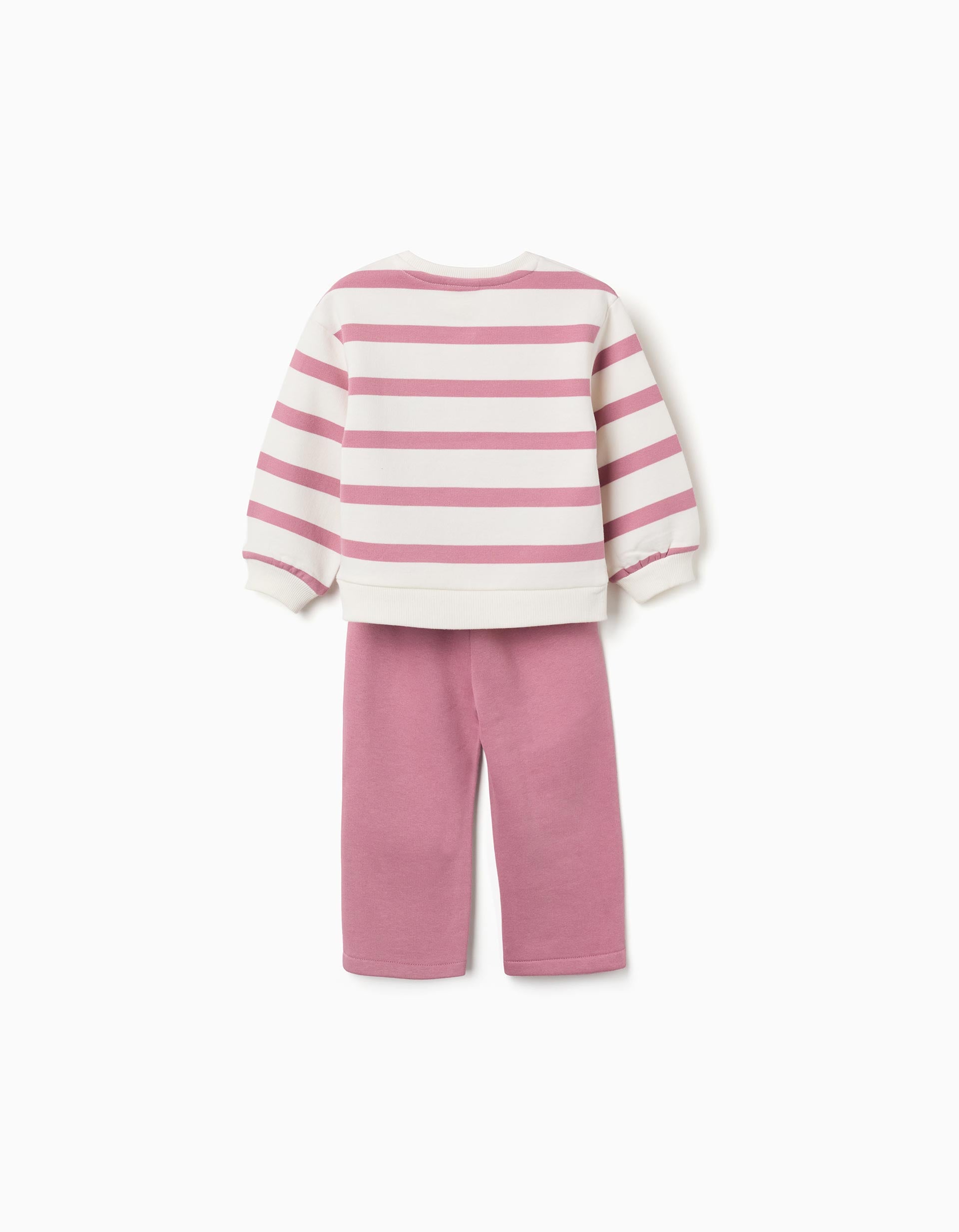 Brushed sweatshirt + trousers with Minnie for baby girls, pink/white