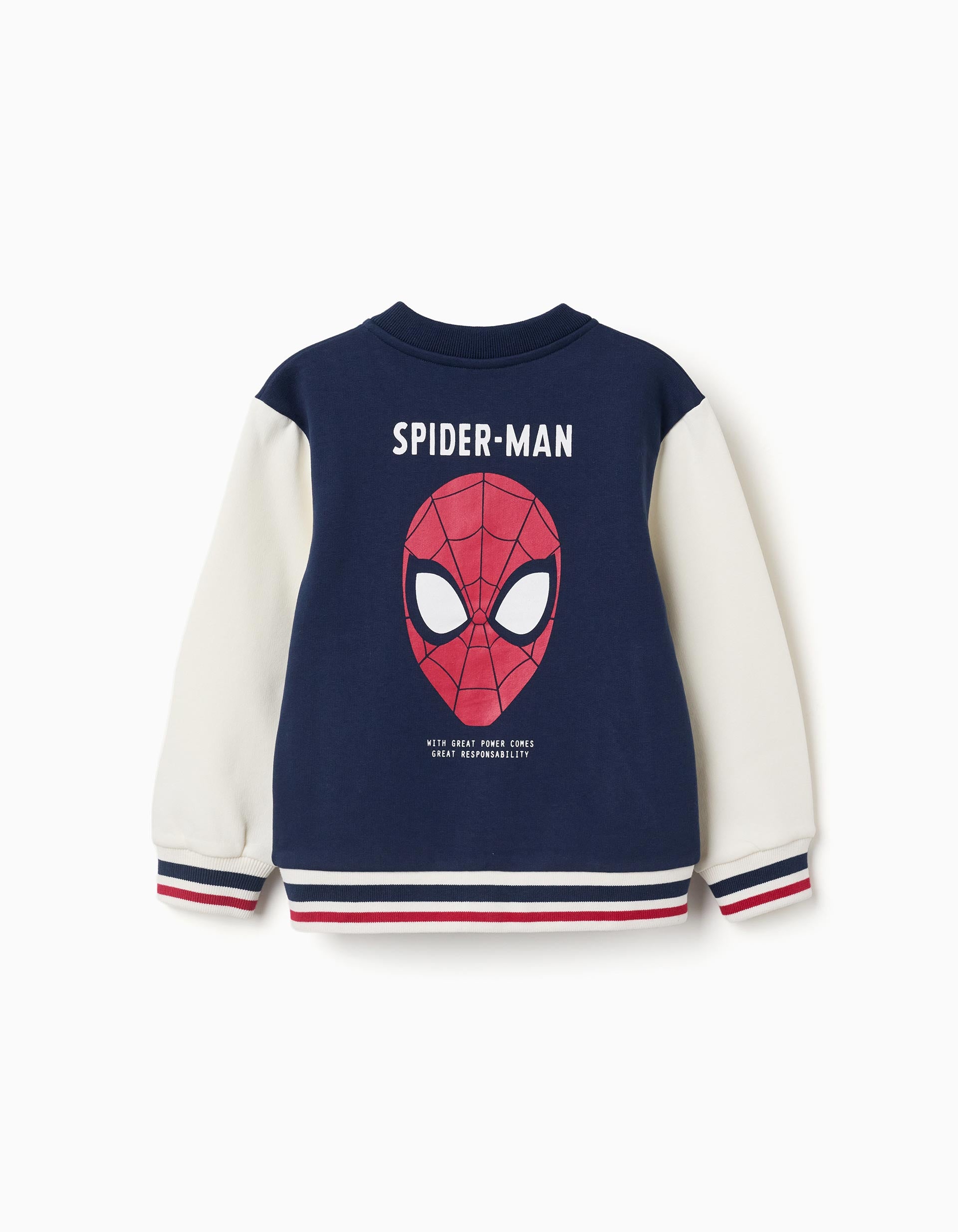 Blouson aviateur en coton peigné Spider-Man pour garçon, multicolore