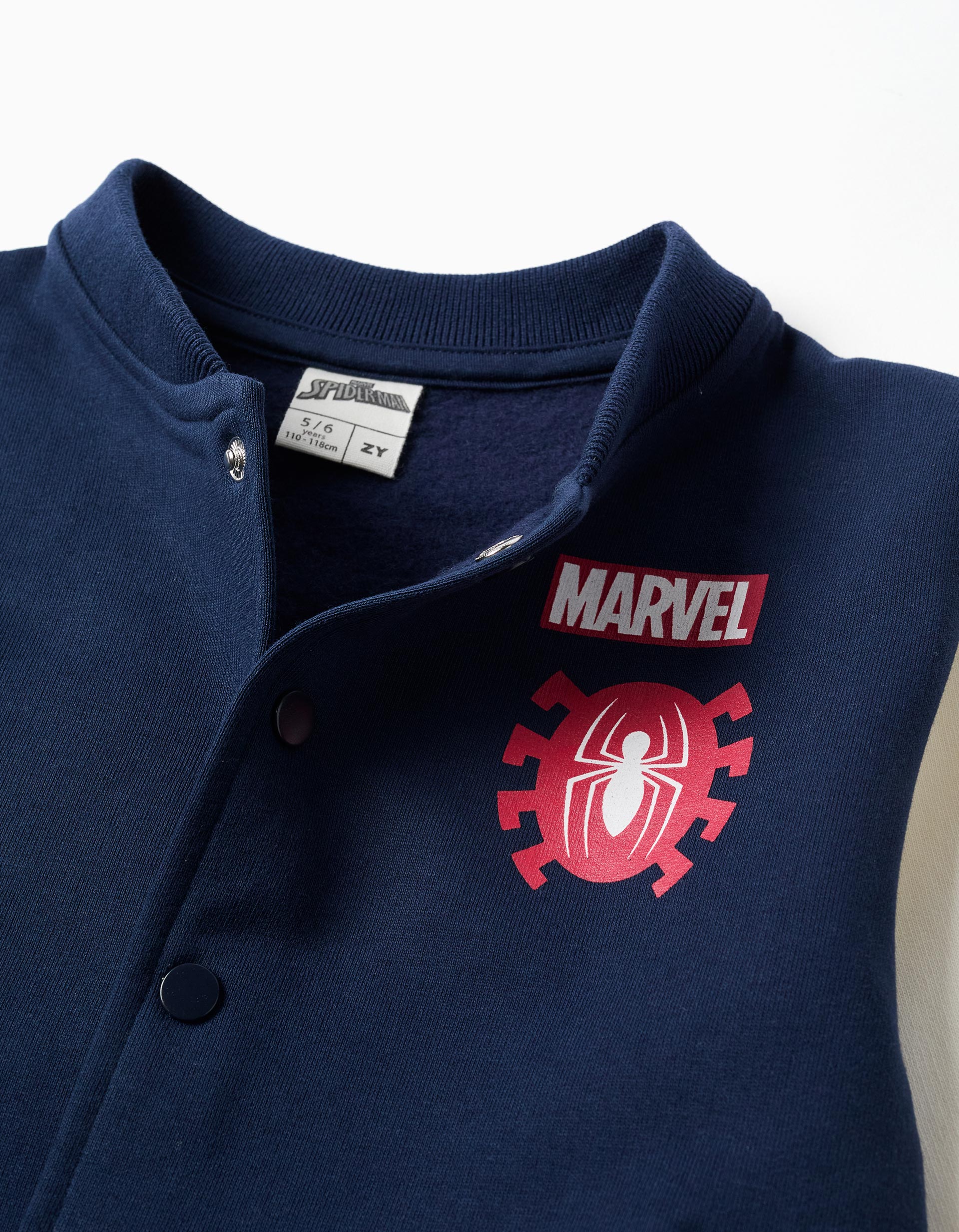 Blouson aviateur en coton peigné Spider-Man pour garçon, multicolore