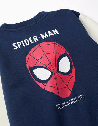 Chaqueta bomber perchada con estampado Spider-Man para niño, multicolor