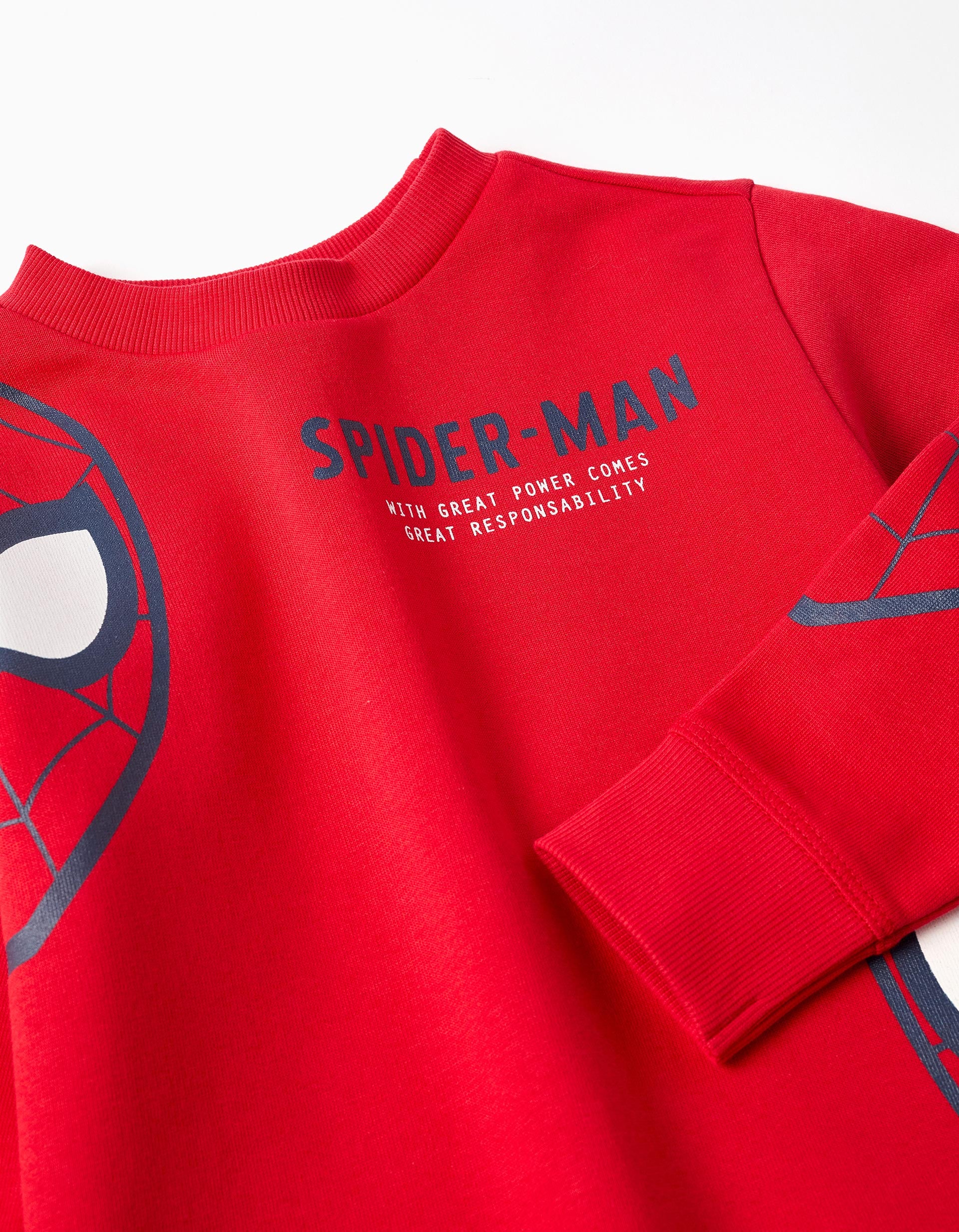 Brushed cotton sweatshirt with Spider-Man prints for boys, red