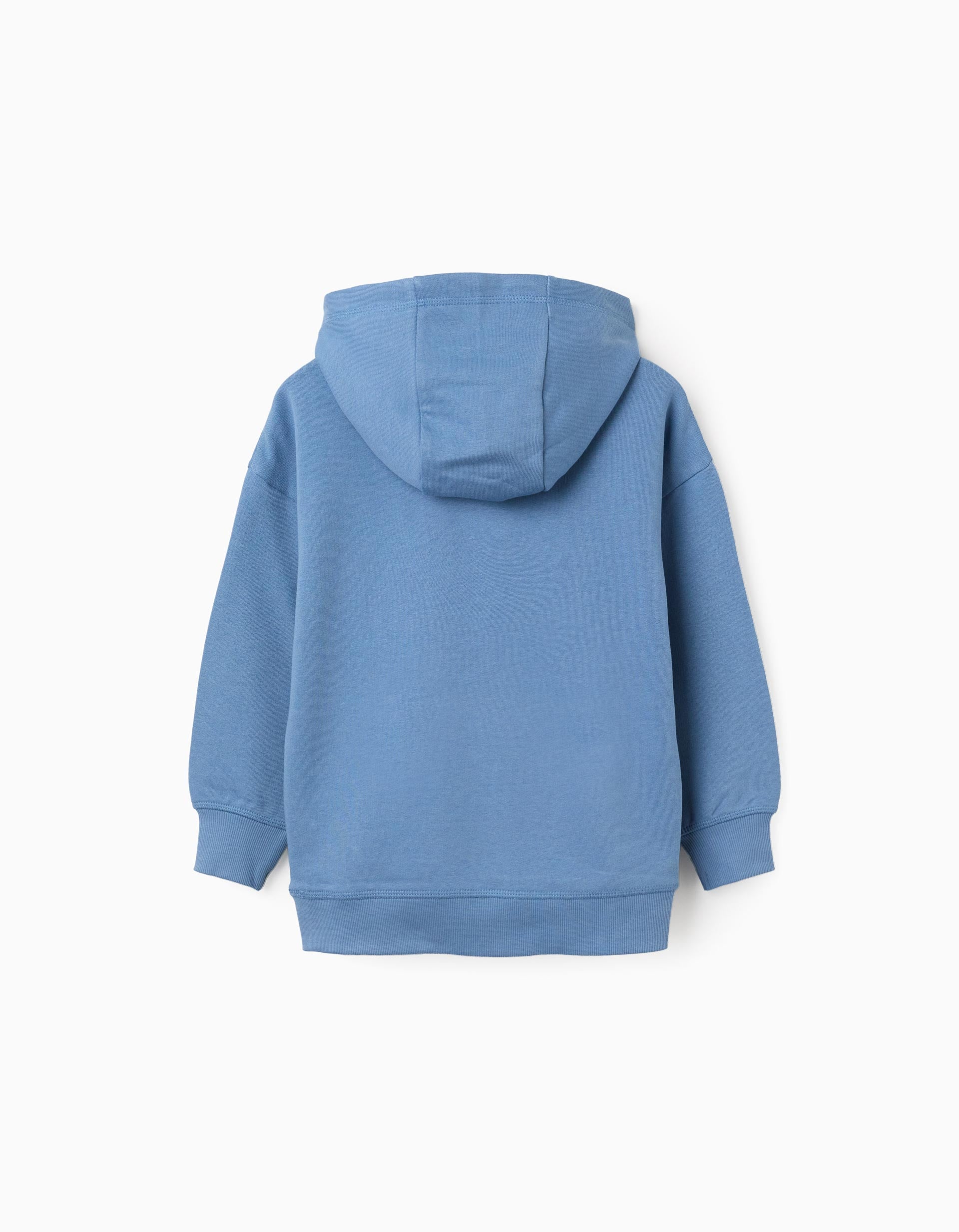 Sweat en coton peigné à capuche et imprimé Hulk pour garçon, bleu