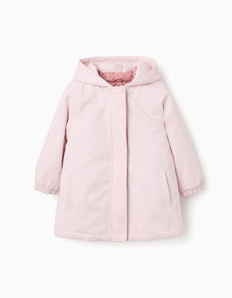Parka acolchada 3 en 1 con capucha para niña, rosa