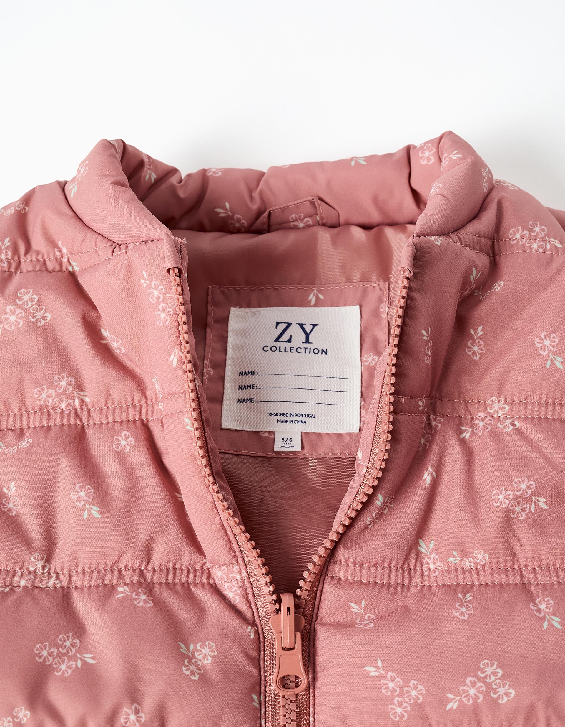 3-in-1 padded parka with hood for girls, pink