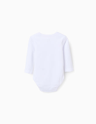 Pack of 4 bodysuits with lap shoulders for newborns and babies, white