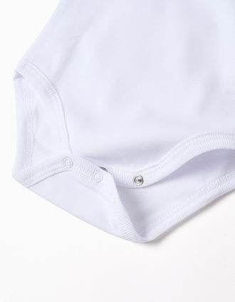 Pack of 4 bodysuits with lap shoulders for newborns and babies, white