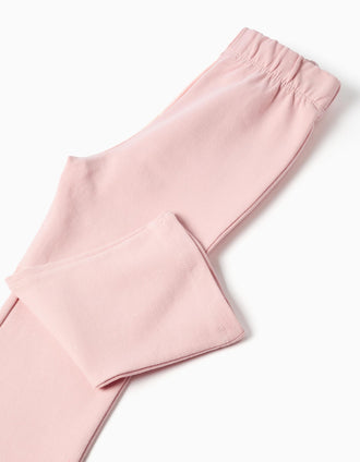 Sweatshirt with floral print + trousers for baby girls, pink