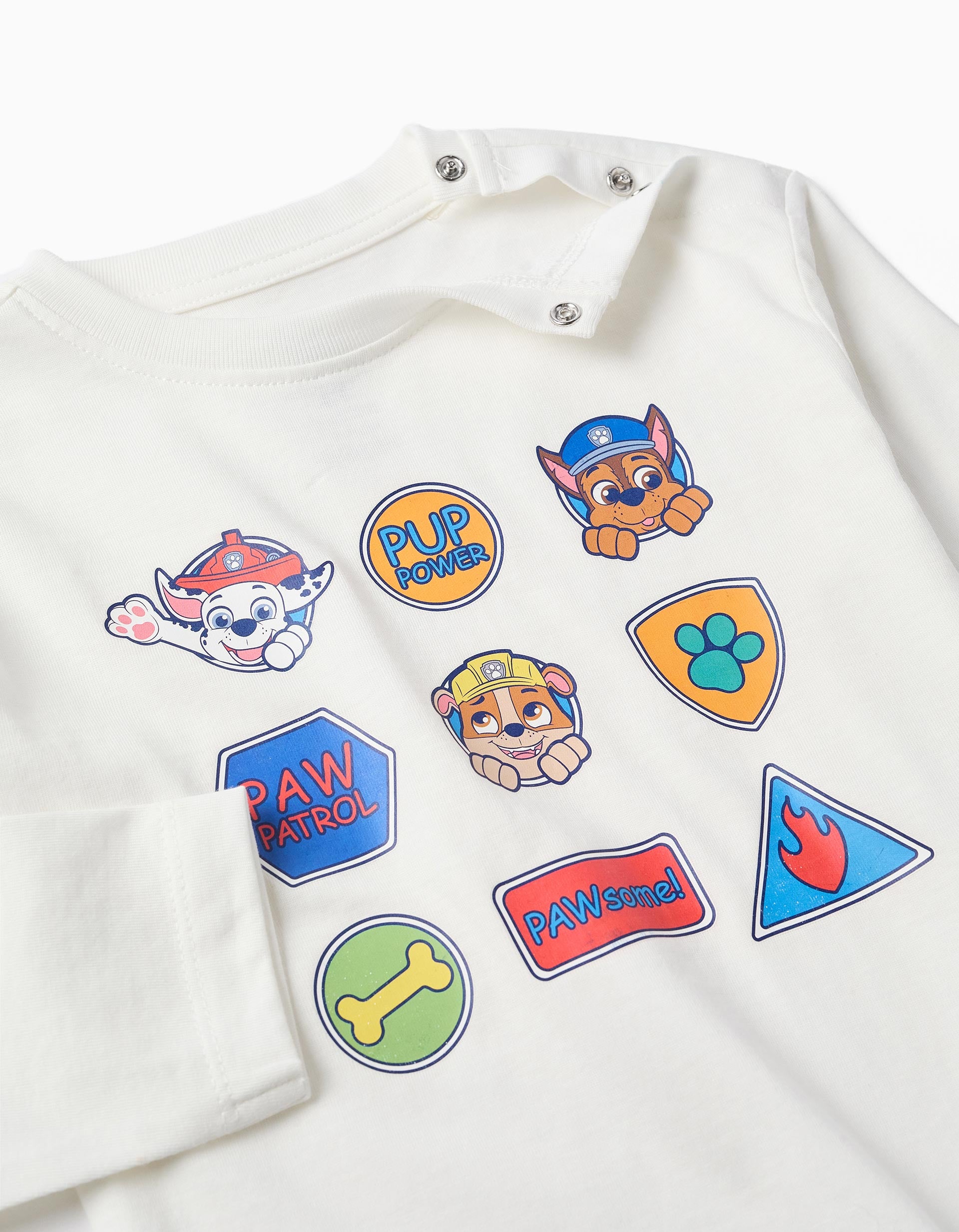 Camiseta de algodón con estampado Paw Patrol para bebé niño, blanco